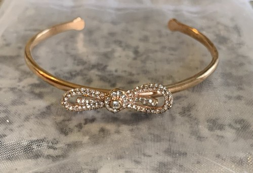 Bracciale stile Kate Spade in oro rosa con fiocco