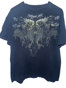 Vintage Y2K Miami Ink Affliction Style Shirt Size XL Cyber Goth Grunge Skater - Picture 1 of 6