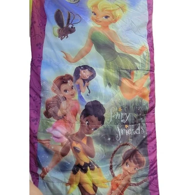 Saco de dormir Disney Tinker Bell Fairy Friends púrpura y verde neón Foto 1 de 3