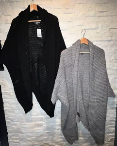 Women's TWENTY ONE Batwing S/S Cardigan Knit Sweater Pockets ONE SIZE - Picture 1 of 13