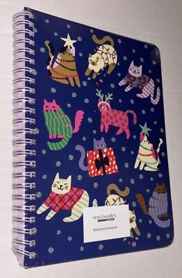 Vera Bradley маленький спираль ноутбука с внутренним карманом, CatNip Рождество, кошки - Изображение 1 из 4