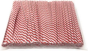 4" Length Twist Ties, 500 Red White Plastic Coated, No Rip, Paper Ties Cello Gen - Picture 1 of 1