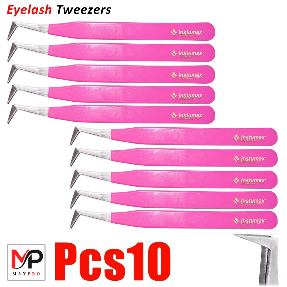 10 PIEZAS PINZAS PARA CEJAS ROSA TIPO L PARA PESTAÑAS 3D 4D 5D 6D 7D VOLUMEN RUSO Foto 1 de 1