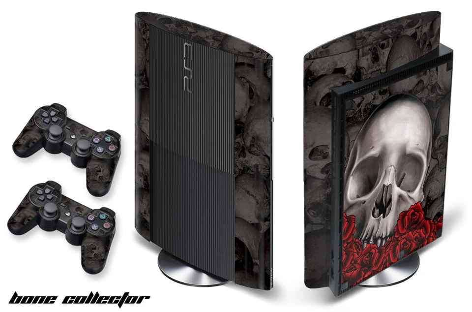 Skin Decal For PS3 Super Slim PlayStation 3  Console + Controller Bones-BK - Image 1 of 1