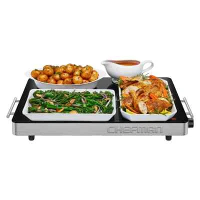 Chefman XL Glass Top Warming Tray Family Size Adjustable Temperature Control - Image 1 of 4
