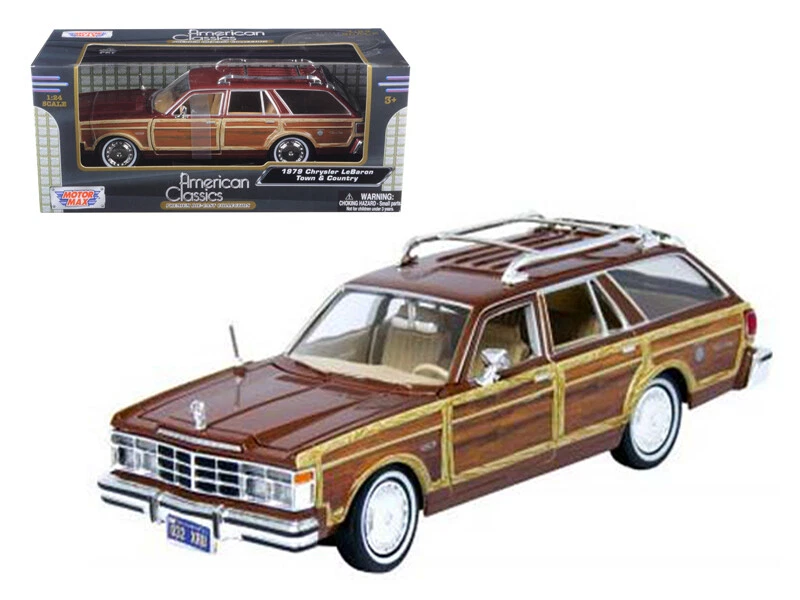 MOTORMAX 73331BUR 1979 CHRYSLER LeBaron Town & Country Burgundy 1-24 Diecast Mod