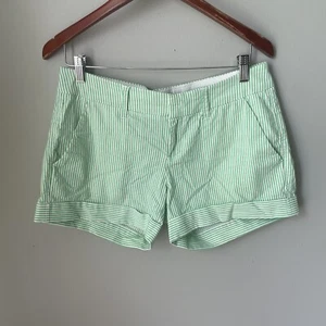 Dear John Women Sz 28 White Green Striped Shorts - Picture 1 of 12