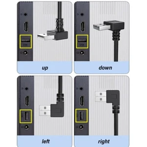 90 Degree USB 2.0 Cable Male to Female Extension Cord Durability for Seamlessly - Afbeelding 1 van 12
