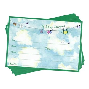 LOT OF 14 AMERICAN GREETINGS BABY SHOWER RSVP Invitation Flat Cards + Envelopes - Picture 1 of 4