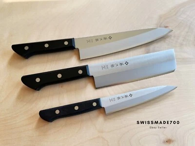Conjunto de facas japonesas TOJIRO BASIC VG10 (Gyuto/Nakiri/Petty) FEITO NO JAPÃO - Imagem 1 de 4