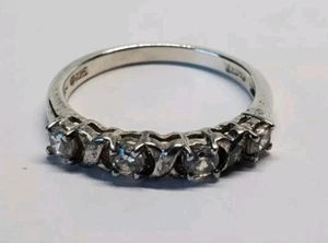 Sterling Silber Zirkonia 4 mm x Bandring 925 Gr. 8 - Bild 1 von 8