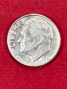 1964  D  United States 10 Cent Silver Coin Circulated - Foto 1 di 2