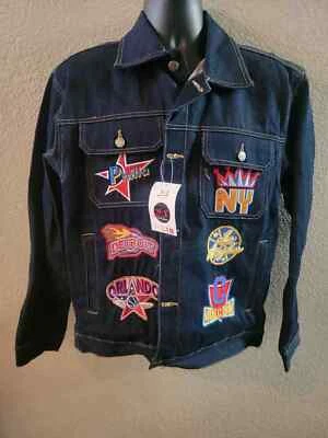 Raro NUEVO CON ETIQUETAS NY Azul Jeans Negro League Denim Chaqueta Mujer Talla 18 Foto 1 de 3