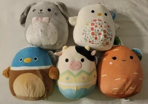 Squishmallow 8" Easter Set - Collection Cow,Duck,Carrot,Bunny and Chick NWT 2022 - Picture 1 of 6