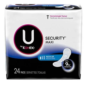 U by Kotex Security Feminine Pad Maxi 49061 24 per Bag - Picture 1 of 6