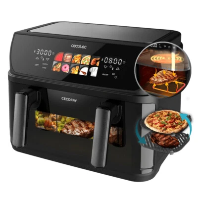 Cecotec Friggitrice ad Aria 10 Litri 2800 Watt Nero Cecofry&Grill Duoheat 10000