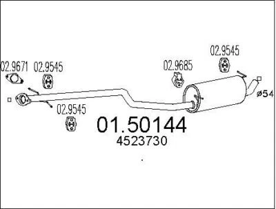 SILENCIEUX INTERMéDIAIRE FORD TRANSIT CONNECT 1.8 DI,TOURNEO CONNECT 1.8 TDCI - Photo 1/2
