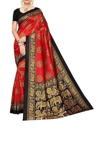 Art Silk Saree Sari Haathi Ethnic Blouse Piece Maxi Women Dress Free Shipping0 - Picture 1 of 7
