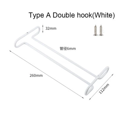 Стеклянная вешалка для винных бокалов стойка для хранения бар подвесная рейка двойной/одинарный крюк сталь - Изображение 1 из 4