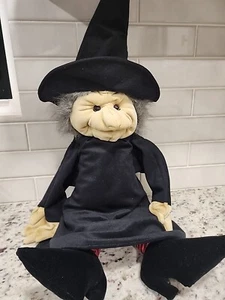 Peluche corps entier Folkmanis marionnette sorcière FolkTails 26" automne Halloween vintage - Photo 1/9