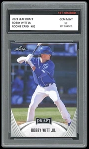 Tarjeta de novato Bobby Witt Jr. 2021 Leaf Draft béisbol primer grado 10 #02 KC Royals - Imagen 1 de 1