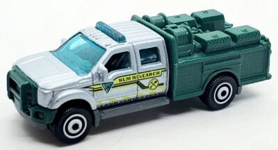 2017 MATCHBOX FORD F-550 SUPER DUTY BLM SILVER & GREEN 1:66 DIECAST 2 7/8" TRUCK - Image 1 of 4