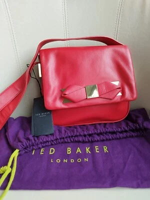 TED BAKER Designer Red Leather Womens Cross Body Bag - Image 1 of 4