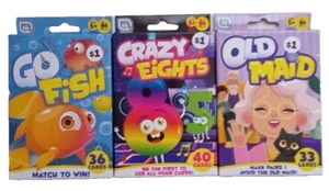 Old Maid, Go Fish & Crazy Eights, New Card Games Ages 5 & Up, Classic Card Games - Picture 1 of 9