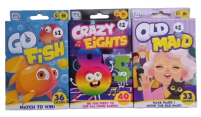 Old Maid, Go Fish & Crazy Eights, New Card Games Ages 5 & Up, Classic Card Games - Image 1 of 4