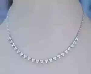 5Ct Round Cut Lab-Created Diamond Women's Tennis Necklace 14k White Gold Plated - Picture 1 of 3