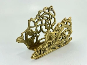 Vintage 1983 Brass Telaflora Butterfly Floral Napkin Holder 7" x 2" x 4.5" T - Picture 1 of 7