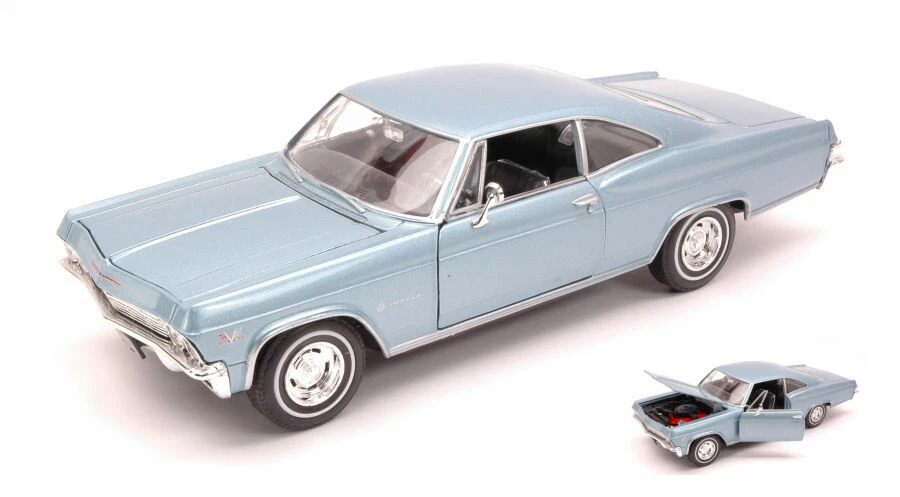 Chevrolet Impala SS396 Coupe' 1965 Blue 1:24 Model 2417 WELLY - Immagine 1 di 1