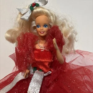 Mattel 1988 Happy Holidays Barbie Doll Red Dress First in Series SE w/orig. box - Picture 1 of 10