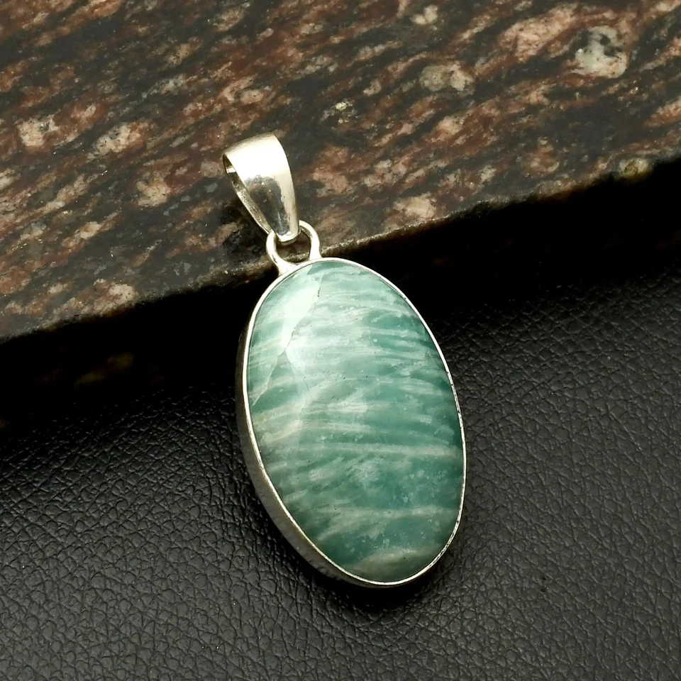 Amazonita Piedras Preciosas Étnicas Hechas a Mano Colgante Joyería Para Navidad 2" AP-39163 Foto 1 de 1