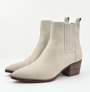 Madewell The Western Ankle Boot Harvest Moon Cream Tan Leather Ankle Boot 8.5 - Picture 1 of 12