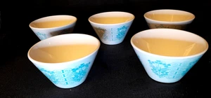 Vintage 60er Syrakus China SYRALITE Beere/Dessertschalen 5er Set, Floral Scroll - Bild 1 von 8