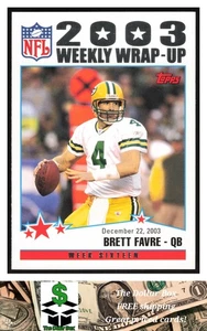 2004 Topps #306 Brett Favre - Green Bay Packers - Foto 1 di 2