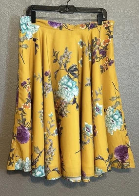 Modcloth Bea & Dot Womens XL Circle Skirt Floral Full 50s Retro Rockabilly USA - Image 1 of 4