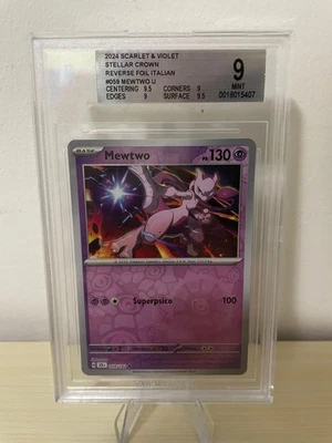 Pokemon 2024 Scarlatto&Violetto Corona Astrale MewTwo Reverse Holo 059/142 BGS 9 - Immagine 1 di 2