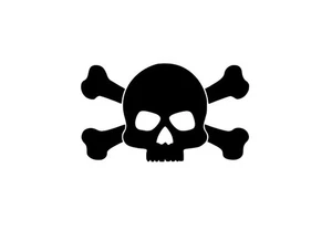 Skull and Crossbones Vinyl Die Cut Decal Sticker - Pirate Jolly Roger Poison - Picture 1 of 2