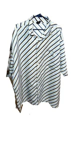 3XL gestreiftes Button Down Hemd weiß blau gold, Fubu x Sean John, bestickt - Bild 1 von 14