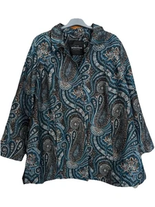 SELECTION Jacquard-Jacke, Metallic-Effekt, Hemdkragen, Petrol, Gr 50/52 - Bild 1 von 2