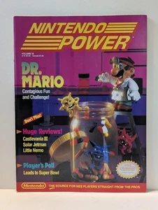 1990 Nintendo Power Vol 18 Dr Mario Magazine #4 W Attached Poster Mega Men III - Picture 1 of 15