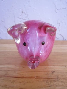 Mundgeblasene Kunst Glas rosa Wirbel Schwein Briefbeschwerer Figur zu verkaufen!!! - Bild 1 von 6