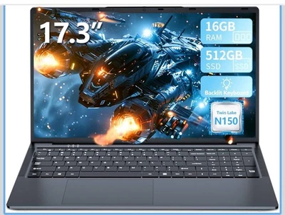 Portatile Laptop 17,3 pollici Intel N150 - Ram 16 gb - M2 512 Gb -Windows 11 Pro - Immagine 1 di 4
