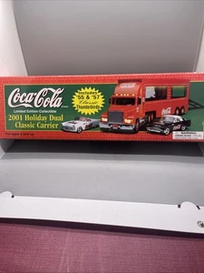 Coca Cola 2001 Holiday Dual Classic 55 & 57 T-Bird Carrier 15" long, New In Box - Picture 1 of 7