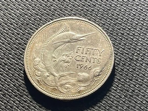 1966 Bahamas Fifty Cent Silver Coin - Picture 1 of 2