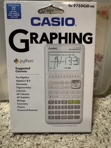Brand NEW Unopened Casio fx-9750GIII-WE Graphing Calculator-White. Free Shipping - Picture 1 of 3
