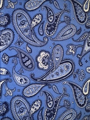 2016 Winter Rhapsody by Connecting Treads Blue Paisley Fabric Remnant #5 - Image 1 of 4