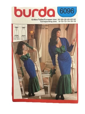 1980s Pullover Straight Loose Dress Burda 5451 Pattern 12-22 UNCUT SEALED - Image 1 of 2
